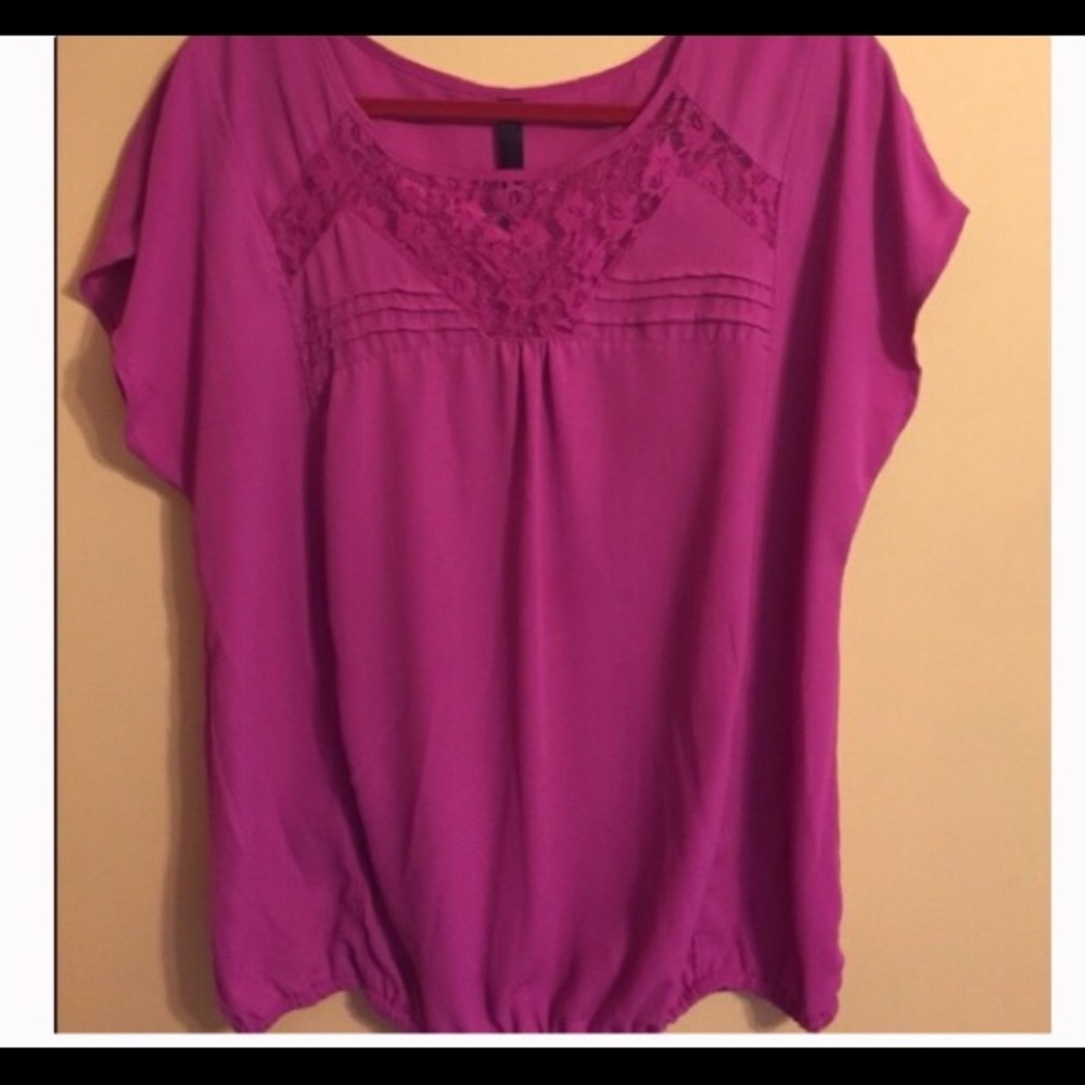 Pink shirt with lace details